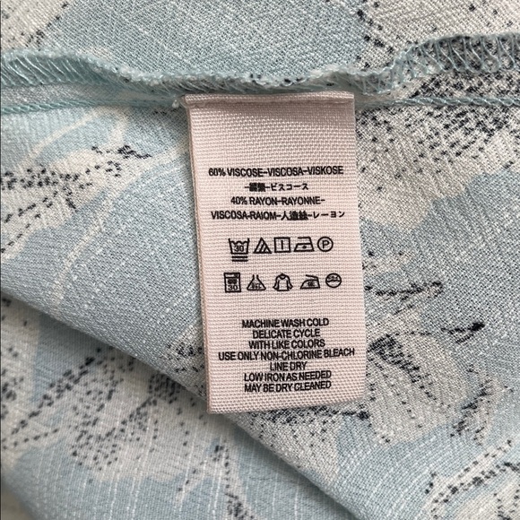 Free People NWOT Floral Ruffle Midi Wrap Dress in Light Blue and White, Size L - Picture 14 of 15